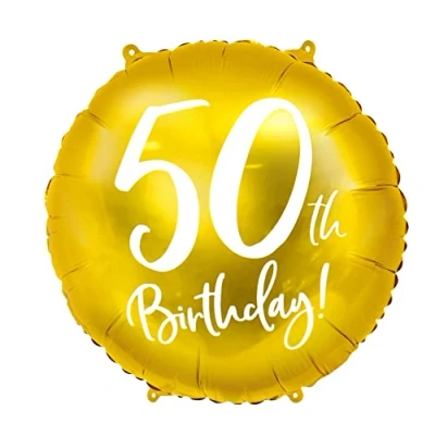 Abbildung von Luftballon 50. Geburtstag Ballon 50 Gold Folienballon Frauen Männer Folienluftballon 45cm Heliumballon Zahl