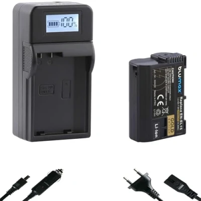 Abbildung von blumax Akku Ersatz für Nikon EN EL15 [ 2040mAh ] + Speed Charger EL15c EL15b EL15a / D800 D850 D7200 D7500 Z8 Z7 II Z6 Z5 Zf