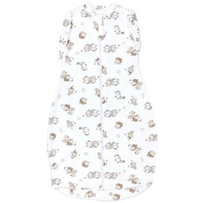 Abbildung von TupTam Baby Pucksack OEKO TEX zertifizierte Materialien Swaddle Bag Wattiert Babyschlafsack 2.5 TOG unisex, Farbe: Unwattiert 0.5 TOG/Bärchen Beige, Größe: 0 3 Monate