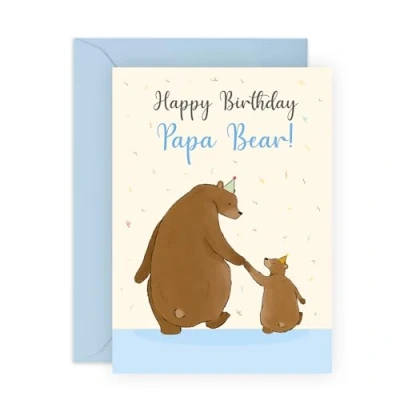 Abbildung von CENTRAL 23 Geburtstagskarte für Papa Happy Birthday Bär Geburtstagskarten Pop Daddy Vater Grußkarten Ihn von Sohn, Tochter, Frau mit lustigen Aufklebern