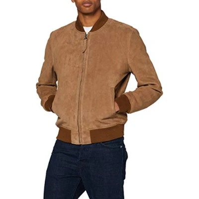 Abbildung von Schott Lederjacke, Herren, Größe: Small, Beige foncé
