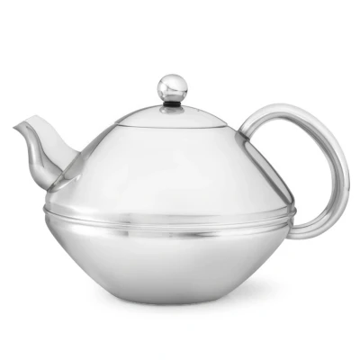 Abbildung von Bredemeijer Flache glänzende doppelwandige Edelstahl Teekanne 1.4 Liter