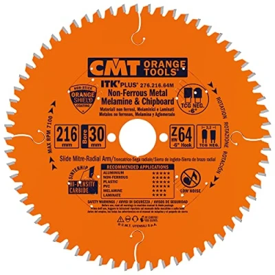 Abbildung von CMT ORANGE TOOLS 276.216.64M KREISSÄGEBLAT FÜR ALUMINIUM HW 216X2.2/1.6X30 Z64 TCG NEG