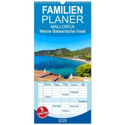 Abbildung von Familienplaner 2025 MALLORCA, Meine Balearische Insel mit 5 Spalten (Wandkalender, 21 cm x 45 cm), CALVENDO