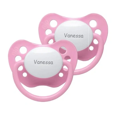 Abbildung von Namensschnuller NIP Schnuller mit Namen Silikon Größe 2 rosa 2er Set
