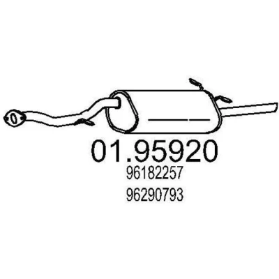 Abbildung von MTS 01.95920 Endschalldämpfer 1300 DAEWOO: Lanos Limousine