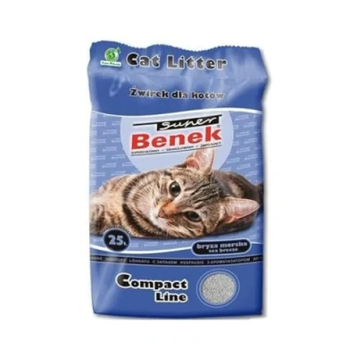 Abbildung von SUPER BENEK COMPACT Katzenstreu Bentonit Kies Meeresbrise 25 l