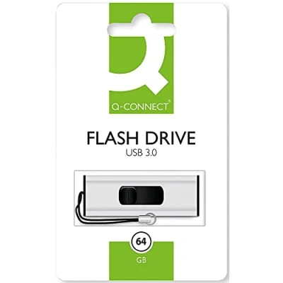 Abbildung von Q Connect Kf16371 64 Gb USB 3.0 (3.1 Gen 1) Typ A Schwarz, Weiß Player Flash Leser (64 Gb, 1), A, Slide, Weiß)