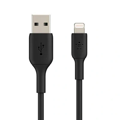 Abbildung von Belkin Lightning Kabel (Boost Charge /USB für iPhone, iPad, AirPods) MFi zertifiziertes iPhone Ladekabel (Schwarz, 1 m) 2er Pack