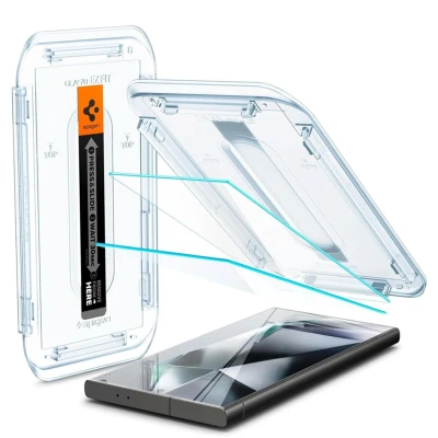 Abbildung von 2er Pack Samsung Galaxy S24 Ultra Panzerglas Spigen GLAStR EZ Fit Screenprotector Duo + Applicator Displayschutzfolie