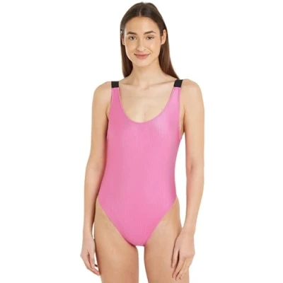 Abbildung von Calvin Klein Damen Badeanzug Scoop Back One Piece Tiefer Rücken