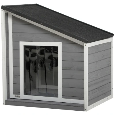 Abbildung von PawHut Hundehütte wetterbeständig, Asphaltdach, BxTxH: 71x58x53 77 cm