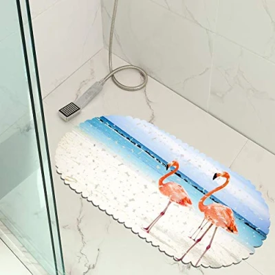 Abbildung von Jaeknxcg Badewanneneinlage rutschfest Badematten für Wanne Duschmatte mit Abflusslöchern Saugnäpfe Maschinenwaschbar 35X70CM Strand