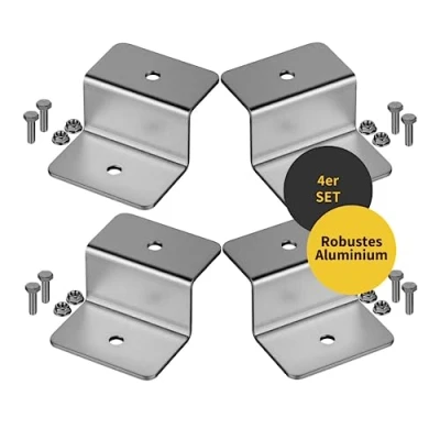Abbildung von Avoltik Solarpanel Halterung 4 Stück in silber 50mm I hochwertige Z Winkel Halterungen aus robustem Aluminium PV Modul inkl Schrauben &amp; Muttern witterungsbeständige Solarmodul