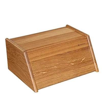 Abbildung von Zassenhaus Brotkasten Montana aus Eichenholz in der Farbe Braun, Maße: 40cm x 30cm 18cm, 065053