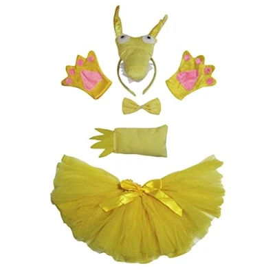 Abbildung von Petitebelle 3D Stirnband Bowtie Schwanz Handschuhe Rock Unisex Adult 5pc Kostüm Einheitsgröße Drachen