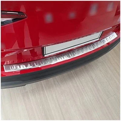 Abbildung von tuning art BL1026 Ladekantenschutz mit Abkantung passend für Skoda Enyaq iV, Farbe:Silber