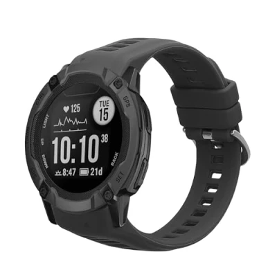 Abbildung von kwmobile Ersatzarmband kompatibel mit Garmin Instinct 2S Armband Fitnesstracker Band aus Silikon in Grau