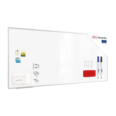 Abbildung von ALLboards Magnetisches Whiteboard 220x100cm Magnettafel mit Aluminiumrahmen Premium EXPO und Stifteablage, Weiß Magnetisch Tafel, Trocken Abwischbar, Wiederbeschreibbar Weißtafel