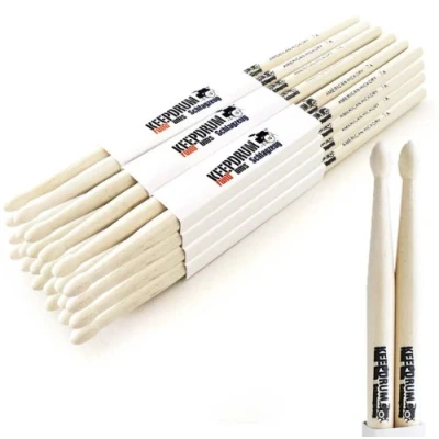 Abbildung von keepdrum 7A Hickory Drumsticks Schlagzeug Stöcke Wood 12 Paar