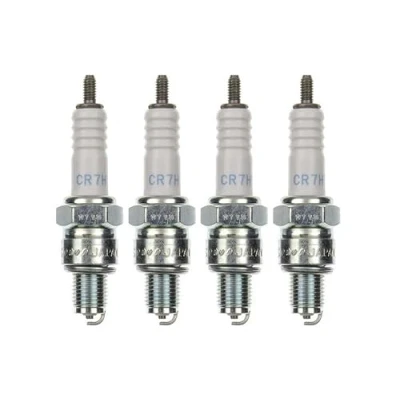 Abbildung von 4x Zündkerze CR7HS Zündkerzen Set 4 Stück für Motorrad/Roller/Scooter kompatibel UR2AC UR3AC UR3AS