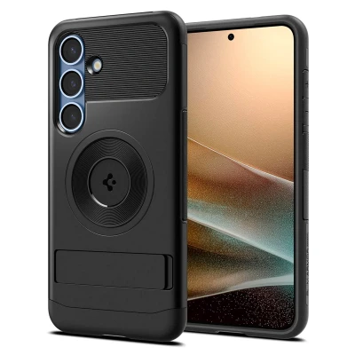 Abbildung von Samsung Galaxy S25 Hülle MagSafe Kunststoff Spigen Hard Case/Backcover Handyhülle Schwarz Shockproof/Stoßfest