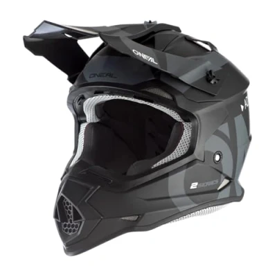 Abbildung von O&#039;NEAL Motocross Helm MX Enduro ABS Schale, Lüftungsöffnungen für optimale Kühlung 2SRS Helmet Slick V.23 Erwachsene Schwarz Grau Größe XXL (63/64 cm)