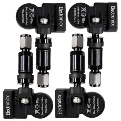 Abbildung von Electronicx 4 Stück RDKS TPMS Reifendrucksensor Reifendruck Sensor Sensoren Reifendruckkontrollsystem Ventile Reifenkontrollsystem Metallventil Schwarz kompatibel mit 3 6 CX MX 30 Atenza