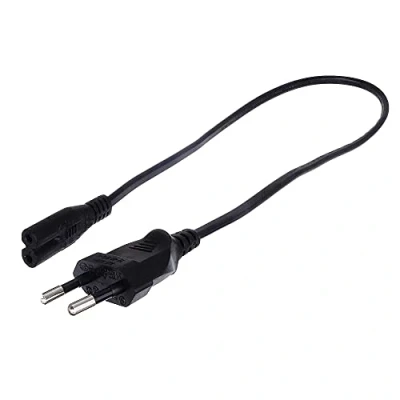 Abbildung von shortix kurzes Netzkabel (Stromkabel mit Euro Flachstecker auf 8 Buchse). schwarz. 50cm.