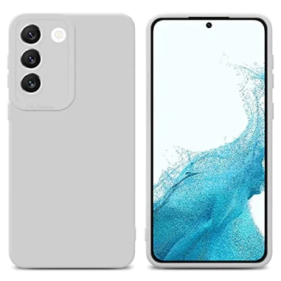 Abbildung von Cadorabo Hülle kompatibel mit Samsung Galaxy S22 Schutzhülle TPU Silikon Case Liquid Design Kameraschutz Slim Kratzfest Weiche Gummi Rundumschutz für in Weiß