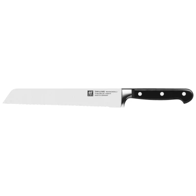 Abbildung von ZWILLING Professional S Brotmesser, Klingenlänge: 20 cm, Klingenblatt mit Wellenschliff, Rostfreier Spezialstahl/Kunststoff Griff Nieten, Schwarz [Made in Germany]