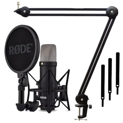 Abbildung von RØDE Mikrofon Rode NT1 Signature Black mit Gelenkarm (mit Stativ)