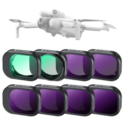 Abbildung von K&amp;F Concept Mini 4 Pro Filter, mehrfach beschichtetes ND Filterset für DJI Drohnenzubehör 8er Pack ND8, ND16, ND32, ND64, ND128, ND256, UV, CPL Filter