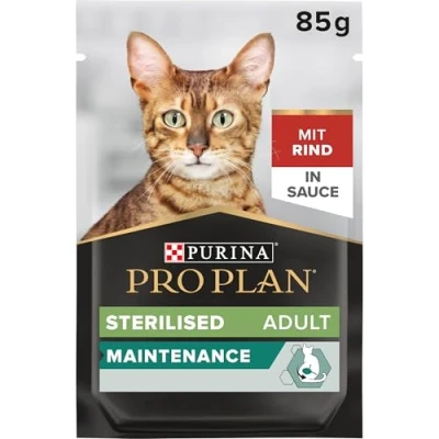 Abbildung von PRO PLAN Sterilised Nassfutter mit Rind 26er Pack (26x85 g) Beutel