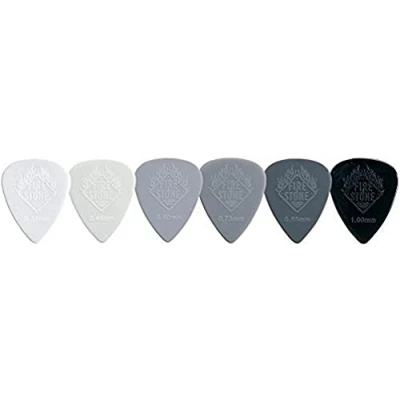 Abbildung von Fire Stone Plektrum/Pick Nylon, 351 Form, Relief Oberfläche, 0,60 mm, hellgrau, 12 Stück