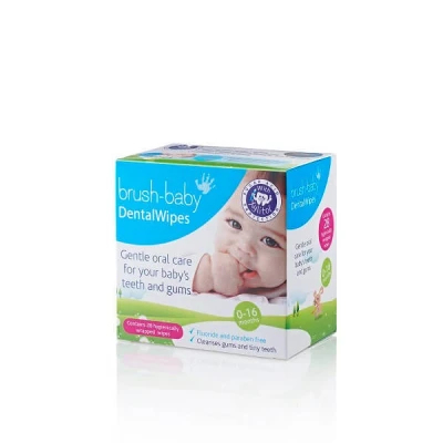 Abbildung von BRUSH BABY_Dental Wipes mit Xylitol für die Reinigung von Zahnfleisch und Milchzähnen 0 16m 28pcs.