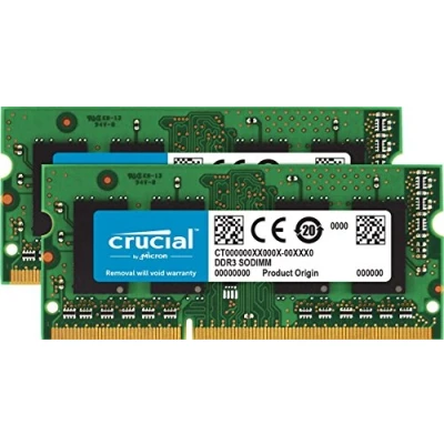 Abbildung von Crucial CT2K8G3S186DM 16GB (8GBx2) Speicher Kit für Mac (DDR3/DDR3L, 1866 MT/s, PC3 14900, SODIMM, 204 Pin)
