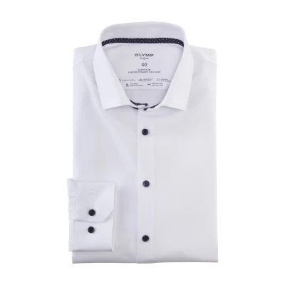 Abbildung von OLYMP No. Six 24/Seven super slim Hemd Langarm Haifischkragen Twill weiß Gr. 44