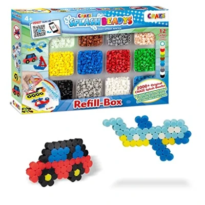 Abbildung von Craze Splash BEADYS Steckperlen Refill Box Boys Bügelperlen ohne Bügeln Nachfüllpack Wasserperlen für Kinder ungiftig Perlen zum Stecken Bastelset 10006