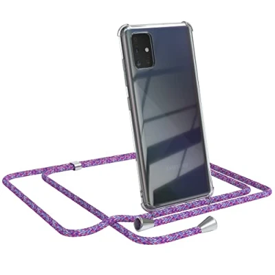 Abbildung von EAZY CASE Handykette kompatibel mit Samsung Galaxy A51 Handyhülle Umhängeband, Handykordel Schutzhülle, Silikonhülle, Hülle Band, Stylische Kette für Smartphone, Unicorn