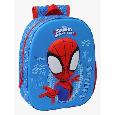 Abbildung von Spidey 3D Schulrucksack mit Design, anpassbar an den Wagen, ideal für Kinder verschiedener Altersgruppen, bequem und vielseitig, Qualität Widerstandsfähigkeit, 27 x 10 33 cm, Marineblau/Rot