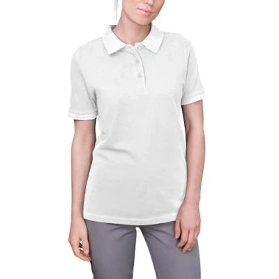 Abbildung von HRM Damen Luxury Stretch Polo, weiß, Gr. M I Premium Polo Shirt aus 95% Baumwolle &amp; 5% Elasthan Basic Polohemd bis 40C farbecht waschbar Hochwertige nachhaltige Oberteile