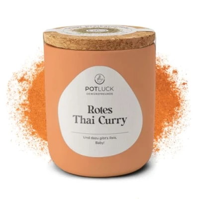 Abbildung von POTLUCK Rotes Thai Curry Gewürzmischung im Keramiktopf 65g Vegan, glutenfrei und mit natürlichen Inhaltsstoffen