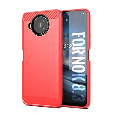 Abbildung von SCL Nokia 8.3 Hülle für Hülle, [Rot] Handyhülle Exquisite Serie Carbon Design Schutzhülle mit Anti Kratzer und Stoß Absorbtion Technologie