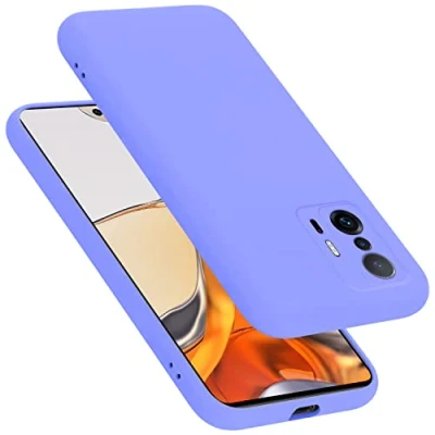 Abbildung von Cadorabo Hülle kompatibel mit Xiaomi 11T / PRO Silikon Handyhülle für Case aus flüssigem Silikon, Kratzfeste und stoßfeste Schutzhülle Liquid HELL LILA