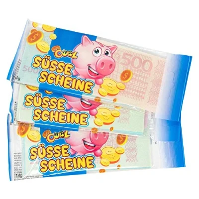 Abbildung von COOL Süße Scheine Esspapier, 24 Bündel Banknoten, ein Haufen Spielgeld, Flowpacks mit je 14 Geldscheinen (1 x 168g)