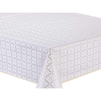 Abbildung von Wachstuch Tischdecke Abwaschbar Eckig geprägt 140 x 180 cm Beige