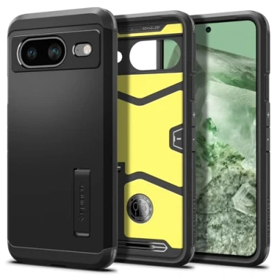 Abbildung von Google Pixel 8 Hülle Kunststoff Spigen Backcover/Hard Case Handyhülle Schwarz Shockproof/Stoßfest