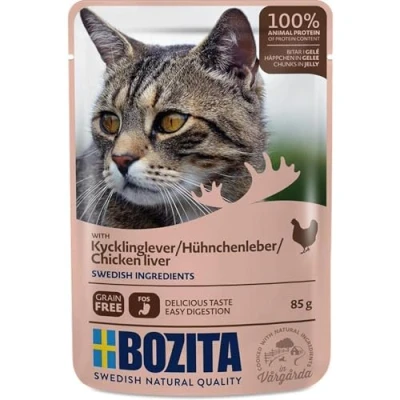 Abbildung von Bozita Häppchen in Gelee mit Hühnchenleber 12x 85g