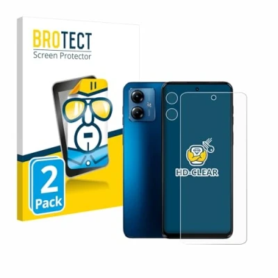 Abbildung von BROTECT (2 Stück Schutzfolie für Motorola Moto G14 (Display+Kamera) Displayschutz Folie Ultra Klar